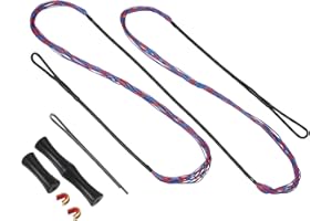 ‎PATIKIL PATIKIL Bogensehne Saitenersatz mit Messingnocken Silikon Fingertab Ersatz Sehnenlänge für AMO, Stränge Traditioneller Langbogen Saiten