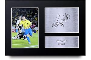 HWC Trading Ronaldo A4 Senza Cornice Firmato Regalo Visualizzazione Delle Foto Print Immagine Autografo Stampato Per Brazil Tifosi Di Calcio