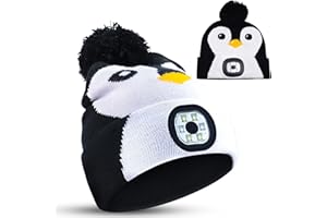 KOIROI Cappello per bambini con luce a LED, cappello invernale per bambini, cappello a LED per bambini, invernale, cappello luminoso per bambini, ricaricabile USB, regalo per ragazzi e ragazze