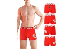 Trendy Boy Pack de 4 bóxers de algodón para Hombre – Bóxers de Navidad, Corte Regular, Ropa Interior Diaria Suave y Transpirable