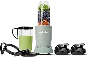 ‎NUTRIBULLET nutribullet Pro 900, Elektrischer Mixer, zerkleinerer, Smoothie Mixer, Multifunktionsmixer, 900w leistung, 900ml und 710ml Becher, Matt Jade, NB910MAJD