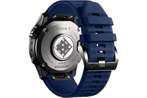 Pasek Laffav kompatybilny z Garmin Fenix 6 Pro/Fenix 6/Fenix 7/Fenix 7 Pro/Fenix 5/5 Plus, silikonowy QuickFit 22 mm do Garmin Instinct/Approach S60/S62/Garmin Forerunner 945/935,Ciemnoniebieski