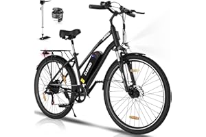 ‎ELEKGO ELEKGO E Bike Elektrofahrrad Pedelec für Damen und Herren, 28 Zoll Pendler E-Fahrrad mit 36V 12Ah Wechselakku, 250W Motor, 7 Gang Schaltung, City Ebike Electric Bike Reichweite bis zu 35-90KM