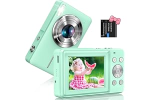 SIXTARY 1080P Digitalkamera Fotokamera 44MP Fotoapparat mit 16X Digitalzoom Bildstabilisierung LED Fill Light Selfie Kamera Tragbare Kompaktkamera Vlogging Digitalkamera für Kinder Teenager Anfänger