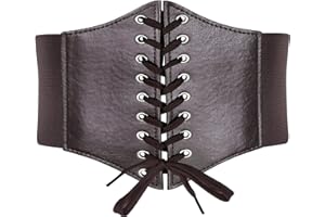 lomdung Cinturón para Mujer, Cinturón de Cuero, Ancho Cinturón EláStico, Cinturón Elástico de Corsé, Diseño de Velcro Cinturon para Vestido, para Vestidos Pantalones Camisas Faldas