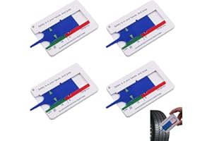 Eupneicu Spessimetro Per Pneumatici [4 Pcs], Strumento Per La Misurazione Del Battistrada, Misuratore Di Facile Lettura, Intervallo Di Misurazione Della Profondità Del Battistrada Digitale 0-20mm