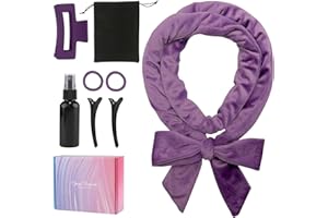 GUIGA Bigodino Senza Calore per Boccoli, Set Di Bigodini Antiscivolo, Fascia Morbida Curler Arricciacapelli, Crea bellissimi ricci senza danneggiare i tuoi capelli, Adatto a Capelli Corti/Medi/Lunghi,Viola