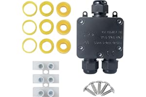 BOBOLEO Scatola di Derivazione, Connettore per Cavo Esterno a 3 Lie Scatola di Giunzione Stagna IP68 Scatola di Giunzione Elettrica per Cavi di Diametro 5-15 mm (1 Pack)