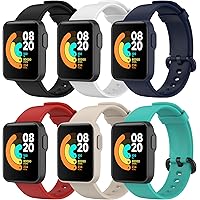 BDIG 6 Pièces Bracelet pour Xiaomi Mi Watch Lite, Bracelet Redmi Watch Fitness Bande de Remplacement en Silicone Sangles Exte