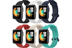 BDIG 6 Pièces Bracelet pour Xiaomi Mi Watch Lite, Bracelet Redmi Watch Fitness Bande de Remplacement en Silicone Sangles Extensible Compatible avec Redmi Watch/Xiaomi Mi Watch Lite