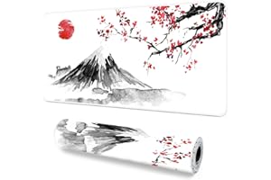 Giecy Gaming Mouse Pad, XXL Keyboard Mouse Mat Desk Pad with Non-Slip Rubber Base for Office & Home Computers, Laptop, Gaming (Cherry Blossom, 80 x 30 cm)