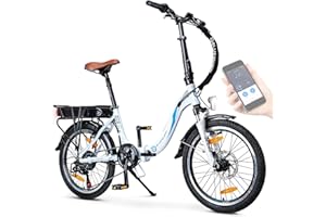 ‎BLUEWHEEL ELECTROMOBILITY BLUEWHEEL 20" E-Bike klappbar - Deutsche Qualitätsmarke - Shimano 7 Gang-Schaltung - EU-konform Klapprad inkl. App + 250 W Motor + Batterie abnehmbar - 25 km/h bis zu 150 km Reichweite - BXB55