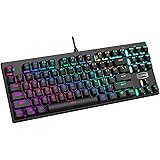 CP3 Gaming Keyboard RGB Wired Keyboard Anti-ghosting 87 Key Mechanical Keyboard with Blue Switches for Laptop, Windows, PC Ga