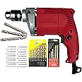 Inditrust New 10MM Drill Machine with 10+10 Screw Gitti 13pc hss 5pc Masonry 3pc Ph2 bit 65mm Power & Hand Tool Kit with 6 MONTHS WARRANTY 100% Copper Winding