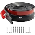 Universal Garage Door Seal 10m, Multipurpose Garage Rubber Seal Strip, Garage Door Bottom Seal Garage Draught Excluder with Nails