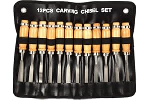 EJOYOUS 12 herramientas para tallar, 12 en 1, para tallar madera, juego de cinceles, herramientas de torno profesional carpinteria