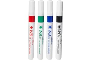 Hainenko WB SL Dry Wipe Marker with Fine Bullet Tip - Assorted (Pack of 4)