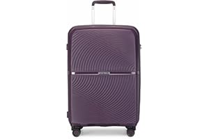 British Traveller Maletas de Viaje Grandes 76CM Polipropileno Maleta de Cabina Rígida Ligera con Cerradura TSA (Morado)