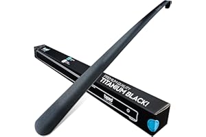 biped calzascarpe lungo in metallo, acciaio inox spazzolato – calzante robusto in elegante confezione regalo – calzascarpe premium per l’uso quotidiano z2932(70cm,titanium black)