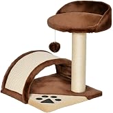 Pawhut Cat Scratcher Height 44 cm Tree Scratching Post 36 x 36 x 44 cm Games Cats Brown