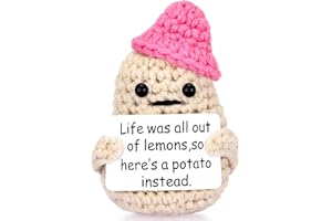 DRAUPNIR Pocket Hug Positive Potato, Creative Knitted Positive Potato Doll, Mini Plush Figures Funny Positive Potato Doll Regali per donne Uomini, Colleghi Regalo d'addio