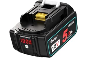 Waitley BL1850B 18V 5.0Ah per Makita 18V Batteria BL1860B BL1850B BL1830 BL1860 BL1860B BL1820 BL1815 BL1860 BL1860B BL1835 BL1845 BL1860B BL1850 194205-3 LXT-400, con Indicatore