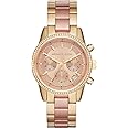 Michael Kors Women's Watch RITZ, 37 mm case size, Quartz Chronograph movement, Stainless Steel strap