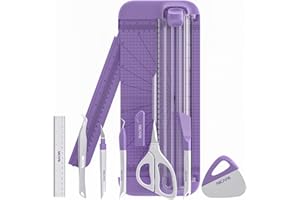 NICAPA Papierschneider, A4 Papierschneider, Papierschneidebrett mit Fingerschutz und Seitenlineal, Vinyl Entgitterungswerkzeuge für Papier, Fotos, Kunsthandwerk, Etiketten Scrapbooking-lila