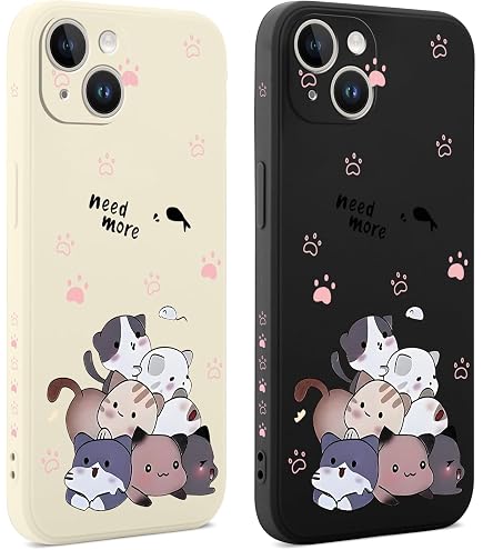 Custodia Compatibile con iPhone 13 Pro Max - Simpatica Cover Morbida 3D Gatto Sdraiato Semplice Pois Case
