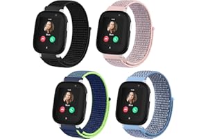 VANCLE 4 Stück Kinder Armbänder für Xplora X6 Play Armband, Verstellbare Klettverschluss Uhrenarmband 20mm für Kids Smartwatch Zubehör, Kinder Ersatzarmband für Xplora X6/X6 Pro/Anio 5/Anio 6 Mädchen Jungen