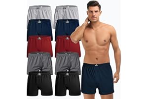 SGS Weiche Lockere Boxershorts Herren 10 Pack oder 6er aus 100% Baumwolle Unterhosen Männer Komfortable Atmungsaktive Herren Unterhosen
