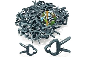 com-four® 60x Pflanzenklemmen - Rankhilfen zur Sicherung von Pflanzen - Pflanzenklammern in 2 Größen - Rankkäfige für Tomaten - Rosenklammern - grüne Pflanzenclips (060 Stück - Mix)