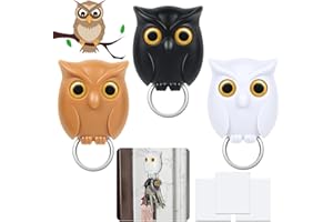 ADLUH Night Owl Key Holder, 3 sztuki sowa, magnetyczny uchwyt na klucze, sowa, do domu, na ścianę, do biura, do zawieszenia na ścianie