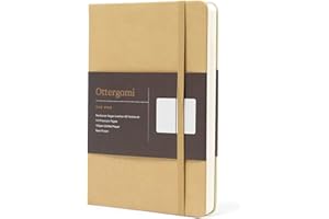 Ottergami Bullet Journal Notizbuch gepunktet - Hochwertiges, dickes Papier mit 150 g/m² und 144 Seiten - The Pro Notizbuch A5 dotted Bulletjournal mit Punktraster - Veganer Ledereinband