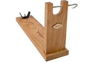 Holtaz Support à Jambon en Bois Planche à découper Porte Jambon Espagnol huilé naturellement pour Jambon Serrano, Ibérique et Prosciutto di Parma - 59x15x32.5cm