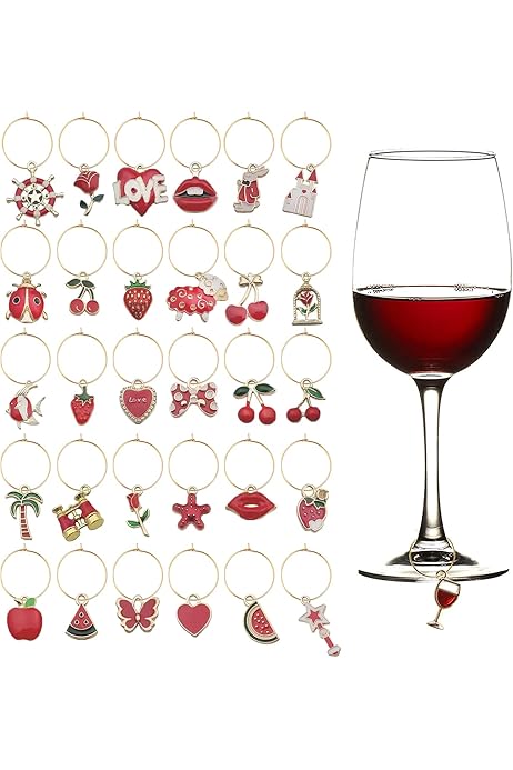 100 Charm Per Bicchieri Di Vino Con Fibbie - Segnabicchieri Eleganti Per Feste E Matrimoni - Foto 11