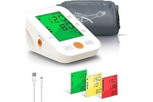 P PANACARE PANACARE Tensiomètre Bras Electronique, Tensiomètre Automatique avec Grand écran 4,2 pouces/Rétroéclairage 3 couleurs/Manchette de 22-42cm/ 2 Users, Tensiomètre Intelligent Professionnel