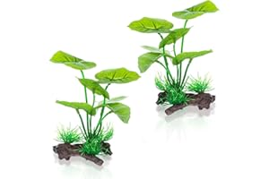 ElevateTech Lot de 2 plantes décoratives pour aquarium - Feuilles de Betta - Hamac - Plantes artificielles en soie - Plantes de terrarium - Plantes Betta pour aquarium - Poisson rouge - Plante