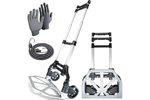 WMR Heavy Duty Aluminium Folding Hand Truck Trolley | Multi-Purpose Sack Barrow Cart | Lightweight & Durable Aluminium Trolley for Luggage, Home, Office, Warehouse, Groceries | 80kg Max Load Capacity