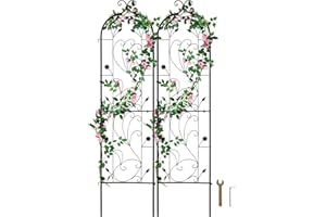 VEVOR Treillis Jardin pour Plantes grimpantes, 38 x 152 cm, Treillis Fleurs de Jardin en métal antirouille, Treillis de rosiers grimpants extérieur, Support de concombres, pour Cours, pelouses, 2pcs