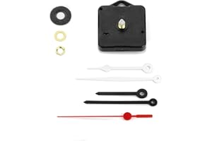 Clock-it Meccanismo Orologio Silenzioso con Gancio – Perno 13mm – 2 Set di Lancette incluse – Kit Orologio Fai da Te per Quadranti fino a 6mm Made in Italy