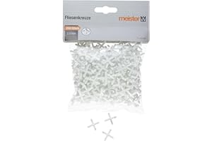 Meister 4422000 - Cruces para azulejos (2,5 mm, práctico juego de 250 unidades, plástico resistente, accesorios para azulejos, ayuda para la colocación de baldosas, espaciadores de baldosas), color
