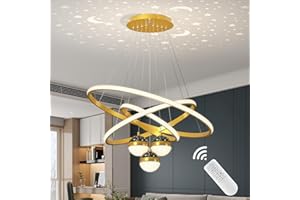 HvKvHvY Lampara Techo Colgante Led 3 LáMparas De Isla De Cocina Doradas Con Lampara Techo De Control Remoto, LáMparas De Techo 3 Salas De Lamparas De Techo Salon Colgantes Circulares,30 + 40 + 60Cm