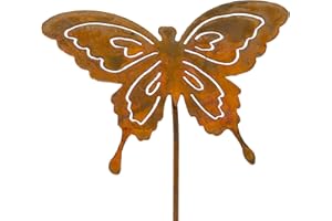 JYUECIAN Farfalla Ruggine Decorazione da Giardino Farfalla in Metallo Arrugginito Spina da Giardino
