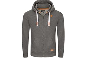 riverso Sweatjacke Herren Reißverschluss Regular Fit RIVNoah Kapuzenjacke Hoodie Kapuzenpullover Sweatshirt Braun Rot Blau Schwarz Grün Grau Beige S M L XL XXL 3XL 4XL 5XL