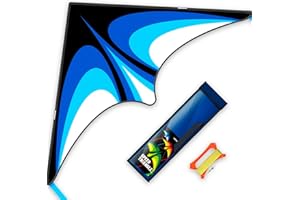 SGftre Cometa fácil de manejar, varillas de fibra de vidrio ligeras, aptas para todas las edades, diseño popular Delta, listo para volar, alta resistencia, actividad al aire libre, cometa grande de