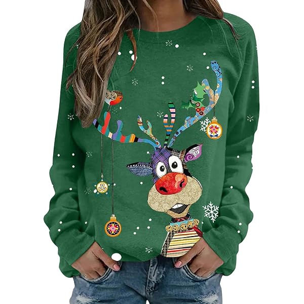 Pull De Noël Femme 2025 - Sweat Moche De Noël Drôle, Grandes Tailles, Motifs Festifs, Confort Hiver