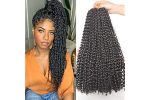 Xtrend 18 Inch 6 Packs Passion Twist Hair Bohemian Water Wave Crochet Braids Hair for Butterfly Locs 22 Strands/Pack Passion Twist Synthetic Braiding Hair Extensions for Black Women 2#