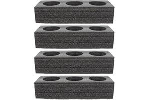 DOITOOL Tassenhalter Schaumstoff Gläserhalter Becherhalter für Camping Schiffe Auto Wohnwagen Halterung für 3 Gläser Tassen Getränke Kaffeebecher 4 Stück Schwarz Tellerhalter Camping Zubehör