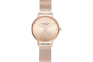 VICTORIA HYDE Damenuhr Roségold Armbanduhr Analog Quarz Damen Uhren Silber Ultra-flach Mesh-Armband Edelstahl